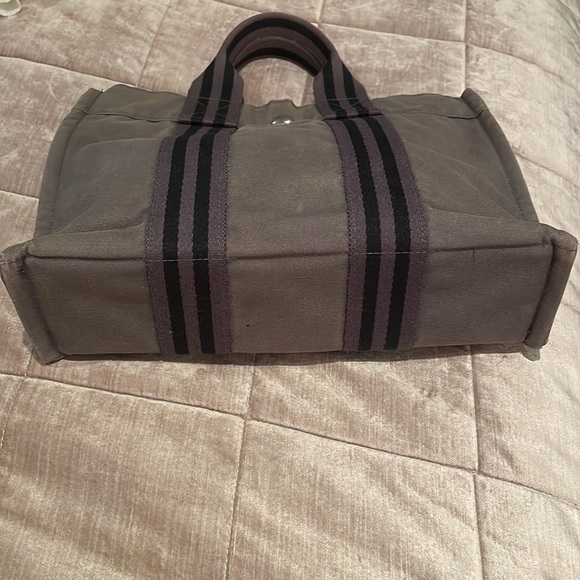 Hermes Grey Mini Tote Stripe Handle Handbag - Picture 3 of 16